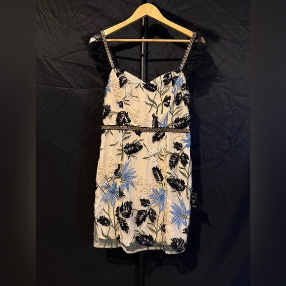 Lulus, small, Show Stopper‎ Cream Embroidered Sequin Bodycon Mini Dress - Picture 6 of 9